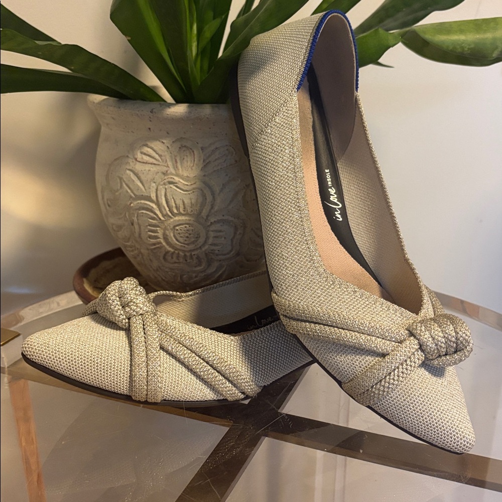 💎Rothy's The Knot Point II flats in "Diamond Metallic"